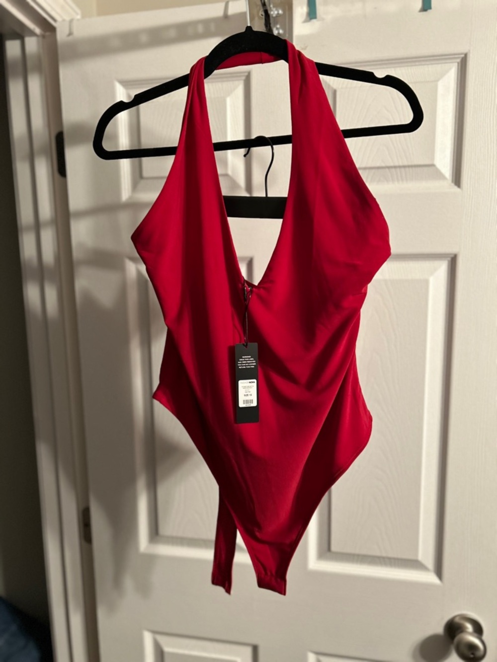Fashion Nova Red Halter Bodysuit